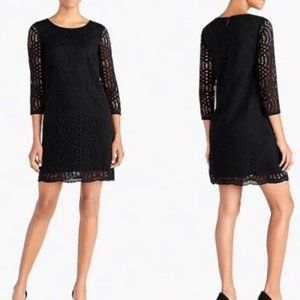 J Crew Factory Dress in floral lace pattern. Black Size 10